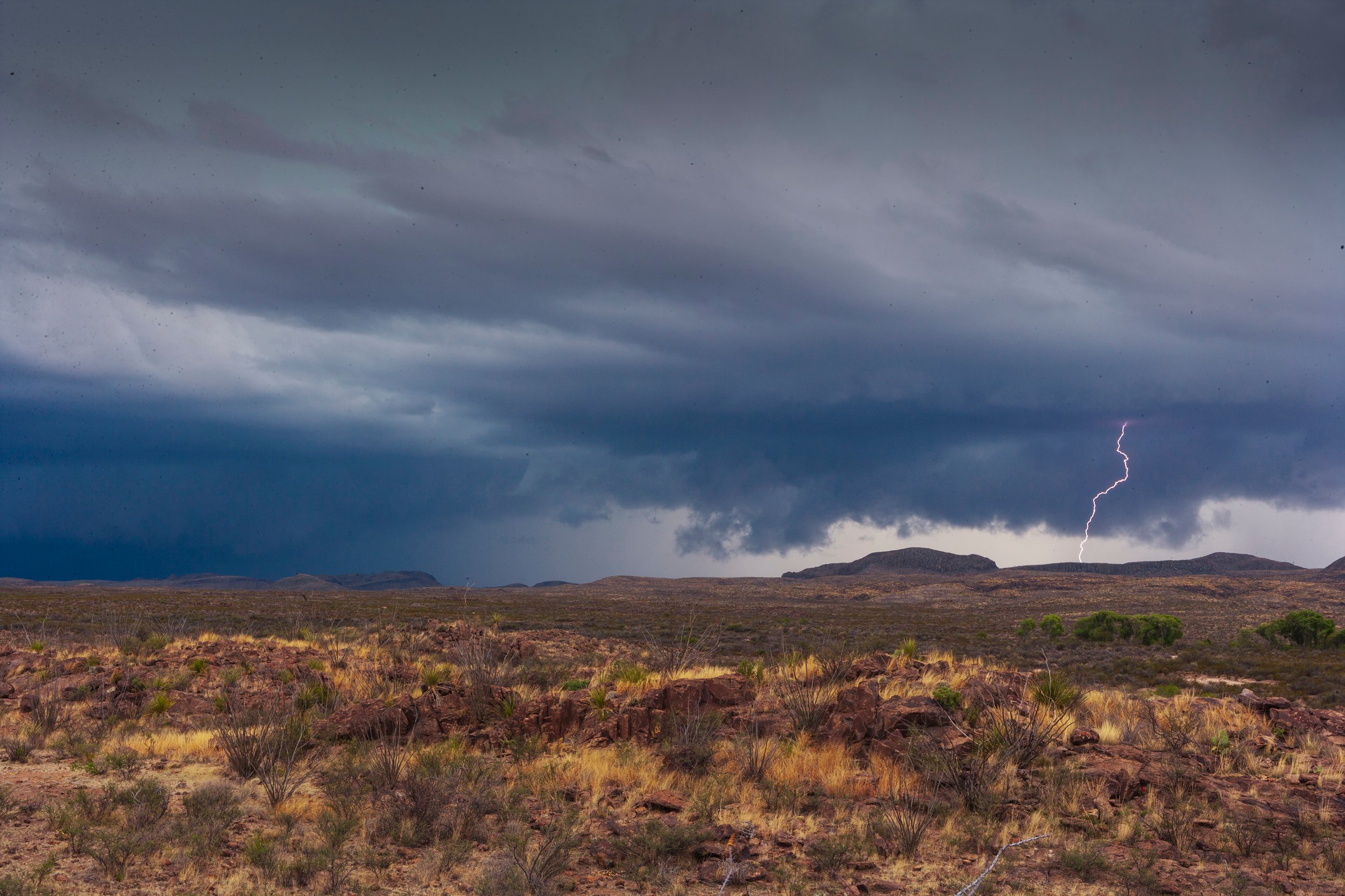 Thunderstorm in Chihuahuan desert, Brewster County, Texas.